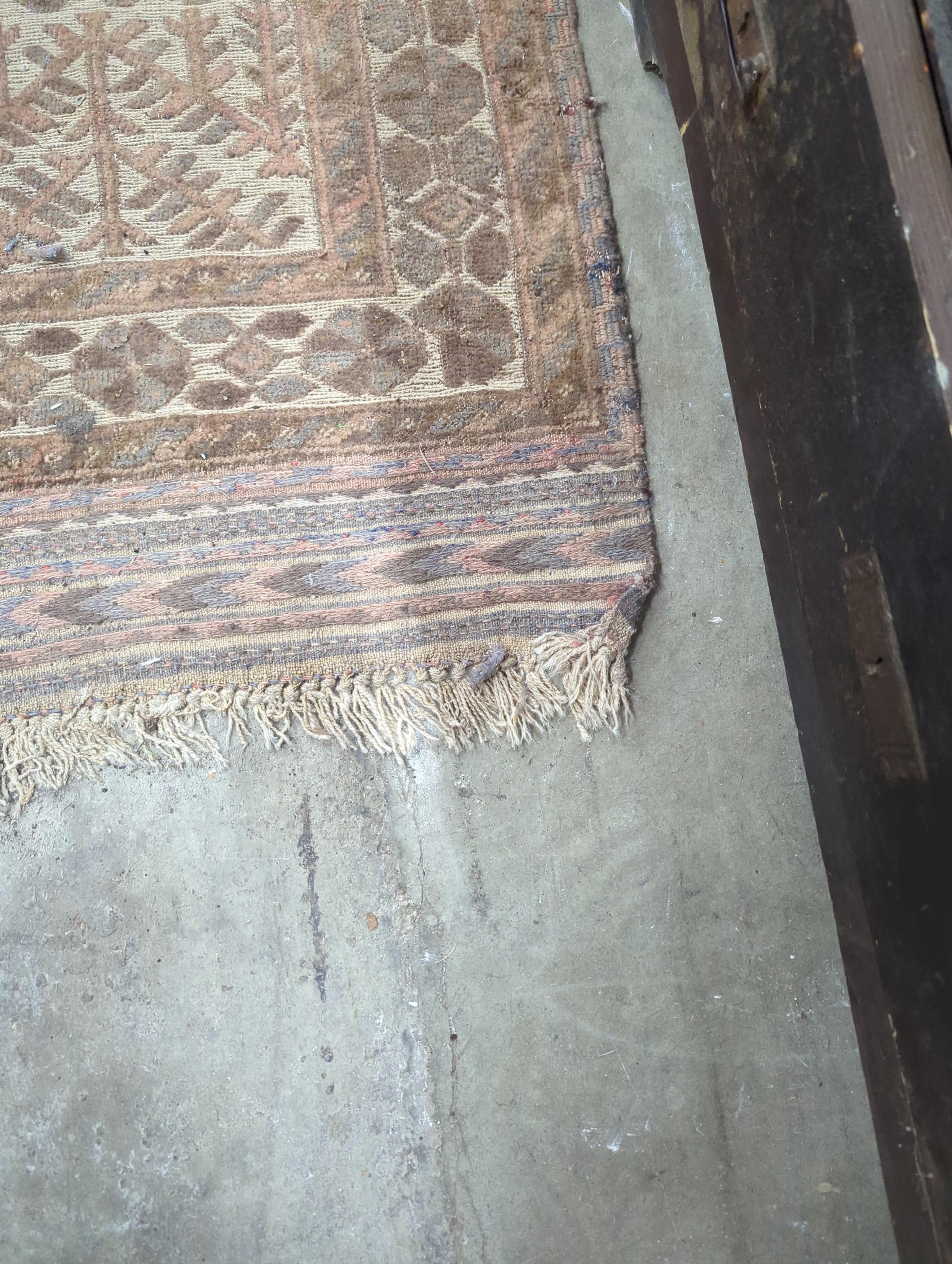 An ivory ground Afghan runner, 370 x 93cm